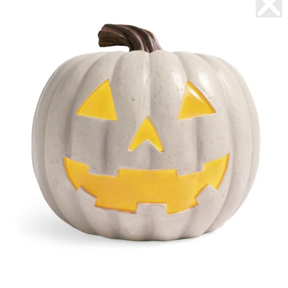 White and Yellow Halloween Pumpkin Decor